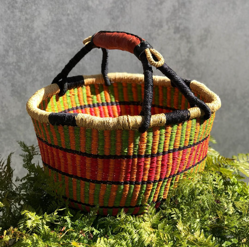 Ghana Basket made from dried elephant grass.