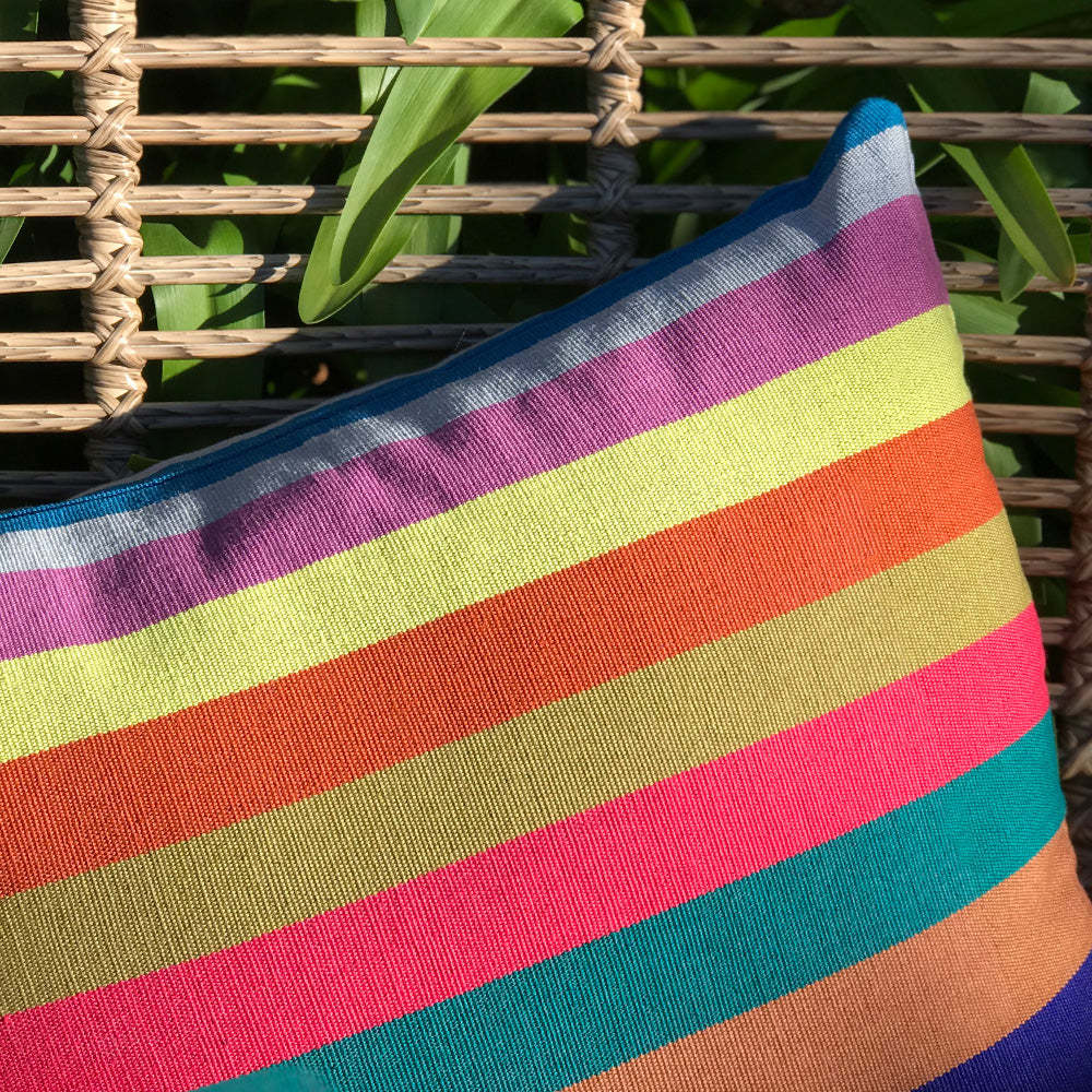 Sally cushion made with 100% organic cotton. Design by Woven. Handwoven in Guatemala.